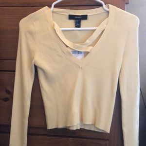 forever 21 light yellow crop top